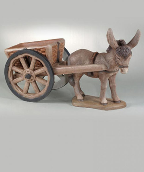Donkey With Cart Garden Statue Large Colored Planter Wagon Traditional